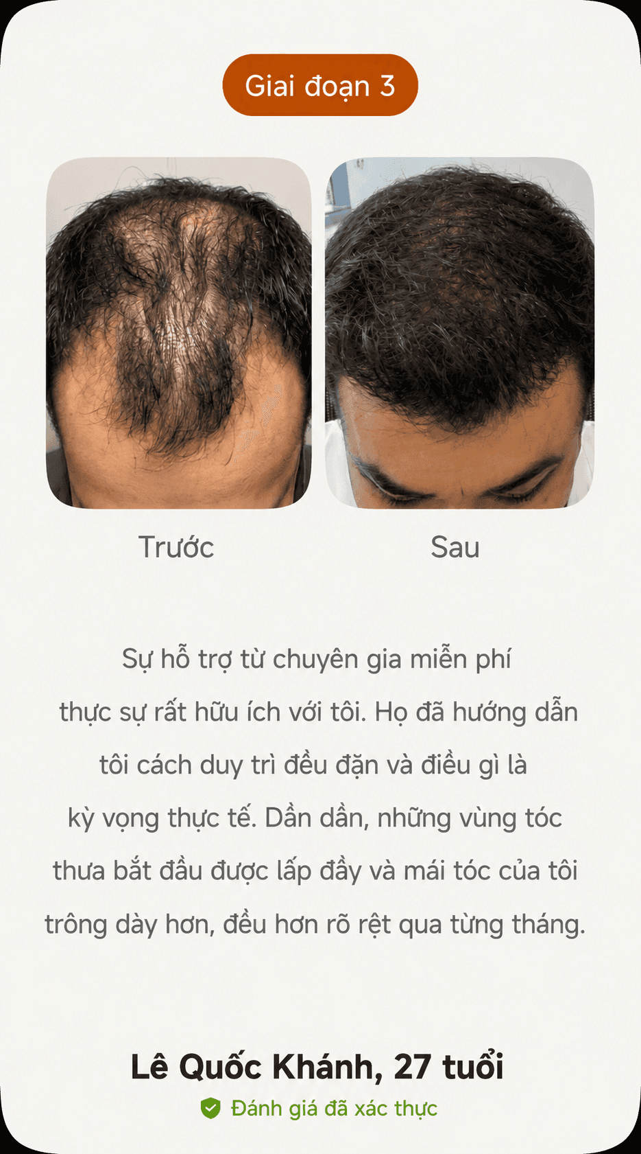 Kết quả thực tế trước và sau giai đoạn 3